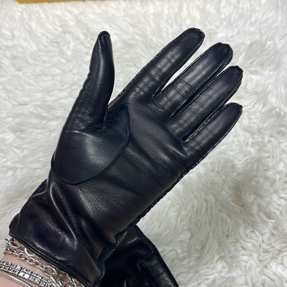 NEW Portolano Black Soft Nappa Leather Gloves with Cashmere Lining - Picture 2 of 9